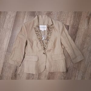 NWT Boston Proper Beaded Linen Blazer Size 10